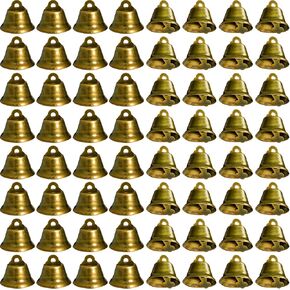 100 Pieces Vintage Bells Craft Bells Small Hanging Bells Ornaments for Wind Chimes Housebreaking Making Dog Potty Training Doorbell Wedding Decor (Bronze)