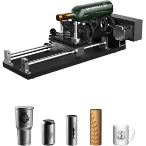 OMTech Laser Rotary Attachment with Nema 23 2-Phase Stepper Motor for 50W 60W 80W 100W 130W CO2 Laser Engraving Machines Rotary Tool Accessory Kit for Wood Metal and More