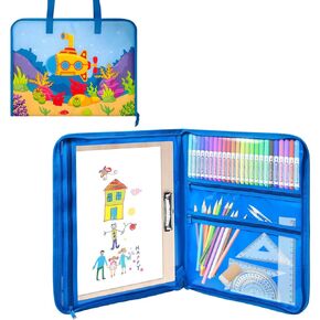 Boczif Art Portfolio Tote Bag, Art Portfolio Case 18’’ x 14’ for Kids and Students Organization, Art Storage Carrying Case for Paint Pen Artwork Sketch Drawing Paper Drawing Pads Supplies
