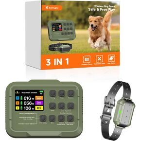 2025 Upgraded Wireless-Electric Fence System, Dog Training,Forbidden Zone, All in One Pet Safety Solution, Covering Up to 5.6 Acre (1 Dog)