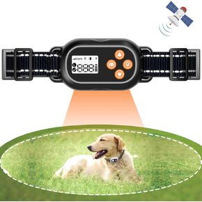 HEJOHJY® Wireless Dog Fence - GPS Dog Collar Fence System, IPX7 Waterproof/Rechargeable Dog Collar, Beep/Vibration/Shock Correction Mode, Invisible Dog Fence for Medium and Large Dogs (Black)