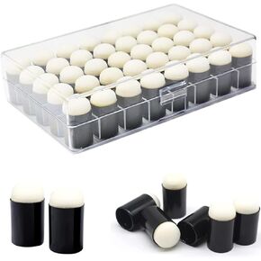 40 Pcs Finger Sponge Daubers with Storage Box for Painting Chalk Ink Card Making Drawing, Finger Painting Sponge Craft Drawing Sponge Dauber Set, Fingerpaint Drawing Sponge Foam