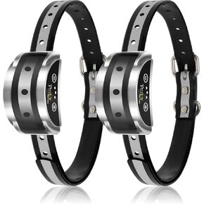 PetJoy Automatic Anti-Barking Collar, No Bark Collar with Beep & Gentle Static Correction, Adjustable Strap for Small to Large Dogs, IP67 Waterproof (2 Pack)