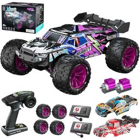 1:16 Scale Fast RC Truck, 4WD RTR RC Off-Road Car, High Speed 40 Km/h, 2.4 GHz All Terrain Racing Car with 3 Car Shells & 2 1500mAh Li-ion Rechargeable Batteries for Boys and Adults