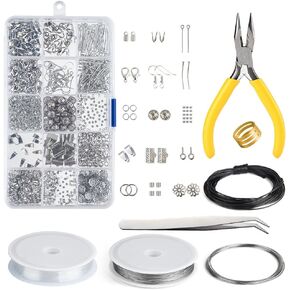 KUUQA Jewelry Making Kit Jewelry Findings Starter Kit Jewelry Beading Making and Repair Tools Kit