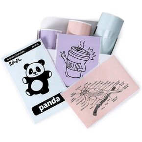 Memoking T02 / M02X / M02L Sticker Paper - Pink/Light Green/Purple Sticky T02 Mini Printer Sticker Paper Refill, 50 mm x 3.5 m, Keep for 20 yrs, for Journal Photo Study Notes, 3 Rolls