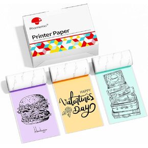 Phomemo Colorful Thermal Sticker Paper, Self-Adhesive Compatible With Phomemo M02/M02S/T02/M832, Green/Purple/Orange Printer Labels, 50mm x 3.5m, 3 Rolls