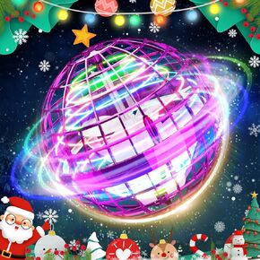 TOMZON A32 Flying Orb Ball Toy 2023, Hover Ball Boomerang Fidget Spinner, Cool Toys Teen Gift for Boys Girls, Drone for Kids with Colorful Light(Purple)