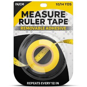 Adhesive Measuring Tape – 13.9 Yards, 1" Wide, Dual Metric & 12 Inch Repeating Imperial, Left-Right Reading, Flexible & Strong Adhesive Ruler Tape for DIY, Crafts, Woodworking, and Precision Measuring