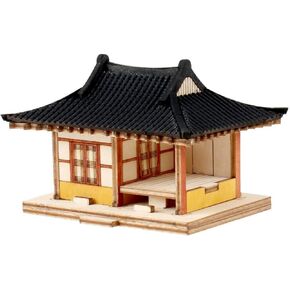 Youngmodeler Mini Tile Roofed House 2 Compartsments, Wooden Creative Model Kits, Detailed Model Kits for Enthusiasts and Collectors 미니기와두칸