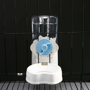 Pet Hanging Automatic Feeders Drinking Bowls，Gravity Rabbit Feeder and Water Set，Cage Cat Food Bowl Feeding Station for Puppy Kitten Chinchilla Hedgehog Guinea Pig Ferret (blue-water)