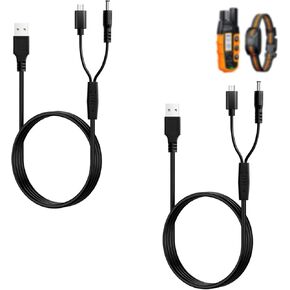سلك الشاحن متوافق مع Bousnic Dog Dhock Rs2a و RS2B استبدال 2 في 1 طوق التدريب USB كابل-2 حزمة