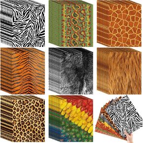 MotiMind 80 Pcs Animal Craft Paper Animal Print Scrapbook Paper Woodland Animals Decorative Craft Paper for Scrapbooking Decorating DIY Card Making Photo Album Decor, 8.3 x 11 Inch