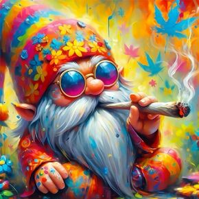 Meothan Paint by Numbers for Adults Gnome Paint by Numbers Kits for Beginner, DIY Acrylic Paint by Number on Canvas Easy Gnomes Paint by Numbers for Adults Home Wall Decor 16X16 Inch Without Frame