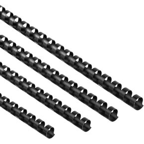 Plastic Comb Binding Ring, 1/4in,5/16in,3/8in,1/2in, 21-Ring Letter Size, Black Comb Spines, Multi-Size Pack of 120