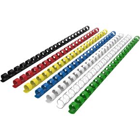 Rayson CR-12-100-M Plastic Binding Combs 1/2in. 21-Ring, 90-Sheet Capacity, Colorful Comb Binding Spines, Max. Binding A4 Size Paper (8.3"×11.7"), Box of 100
