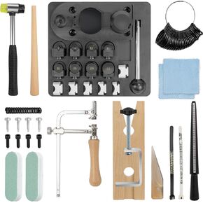 NEEDLENEST Ring Bender Tool Kit for Spoon Rings, DIY Spoon Ring Maker Machine with 3-in-1 Jewelry Saw Bow, Heavy Duty Ring Bender for Jewelry Making - Complete Ring Bending Tool Set