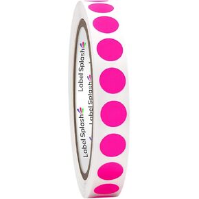 LABELSPLASH .5 Inch Neon Fluorescent Green Circle Color Coding Permanent Adhesive Labels on a Roll 1000 Labels per Roll Made in The USA 1/2" Circle Stickers