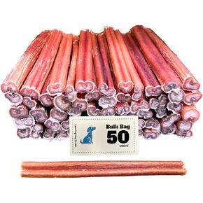 Amazing Dog Treats - Bully Sticks 6 Inch Medium Size (50 Pcs/Pack) - Bully Stick Dog Chews - Long Lasting Bully Sticks for Medium Dogs - Bully Stick Dog Bone - No Hide Dog Chew