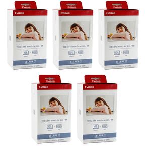Canon KP-108IN Color Ink and 4 x 6 Paper Set, 108 Count (Pack of 5)