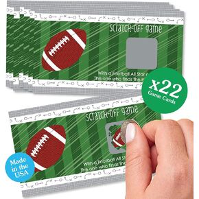 Big Dot of Happiness End Zone - Football - Baby Shower or Birthday Party Game Scratch Off Cards - 22 Count