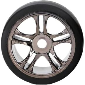 Traxxas 6479 Tires and Wheels Assembled Black Chrome, Front, XO-1, 2-Piece, 172-Pack