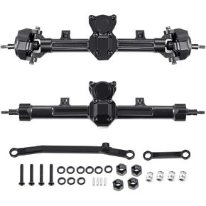 RCCLIONS Aluminium الأمامية والخلفية المحاور الخلفية +4 مم ممتدة ل SCX24 محوري Deadbolt Jlu C10 Gladiator 1/24th RC ترقيات السيارة