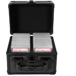 Graded Card Case - Aluminum Alloy Graded Card Storage Box Compatible with 40 Card Slabs, Sports Trading Card Case Fits PSA, CSG, BGS and Top Loaders