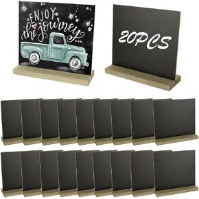 20PCS Mini Chalkboard Signs, 5 X 6 Inch Small Chalkboard Signs with Stand, Tabletop Chalkboard Sign for Food, Weddings,Birthday Parties