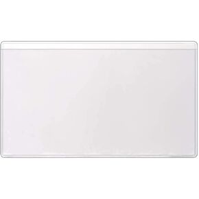 StoreSMART - 3" x 5 1/4" - Non-Adhesive Plastic Vinyl Pocket - Index Card Sized - Open Long Side - 10 Pack - PE106L-C-10