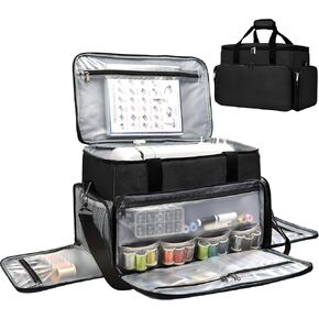 Sewing Machine Carrying Case, Sewing Machine Bag for Sewing Machine Accessories, Sewing Machine Storage Bag for Sewing Kits, Sewing Machine Carrying Case for Sewing Tools(Bag Only), Black