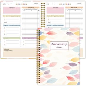 ADHD Daily Planner - Productivity Planner & Undated Task Management Organizer for Neurodivergent Adults, Focused Planner for Men & Women - B5 Colorful Leaves