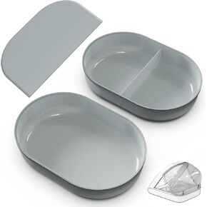 Bowl & Mat Set for Automatic Microchip Cat Pet Feeder (Grey)