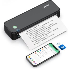 طابعة Jadens Bluetooth الحرارية ، دعم خطاب 8.5 "× 11" أمريكي ، طابعات محمولة لاسلكية للسفر ، طابعة غير متوافقة مع iOS ، Android ، طابعة الهاتف المحمول للمنزل ، المكتب ، المدرسة