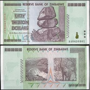 Zimbabwe 50 Trillion AA - P90 Uncirculated