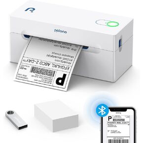 POLONO Bluetooth Thermal Shipping Label Printer, Wireless 4x6 Shipping Label Printer for Small Business, Support Android, iPhone, Windows, and Mac, Widely Used for Ebay, Amazon, Shopify, Etsy, USPS