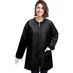 Waterproof Pet Grooming Smock, Long Sleeves Dog Grooming Workwear, Baber Hairdresser Uniform with Full Zipper & Pockets, Anti-Static Professional Stylist Jacket for Salon, Pet Shop