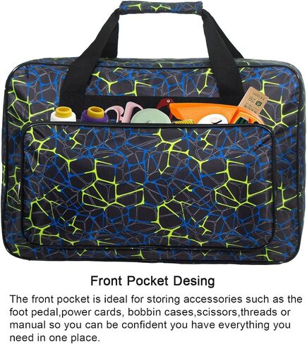 Sewing Machine Carrying Case，Sewing Machine Carrying Case Tote Bag，Universal Tote Storage Bag with Pockets and Handles, Suitable for Most Standard Singer, Brother, Janome (BLACK) in Kuwait