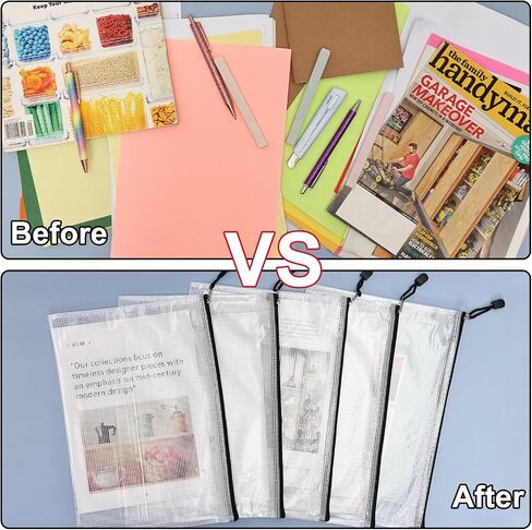 EOOUT 24pcs Mesh Zipper Pouch Bags, A4 Zipper Bags for Organizing Storage, Waterproof Zipper Pouches, Letter Size, File Bags for School, Toys, Puzzle, Board Games and Office Supplies in Kuwait