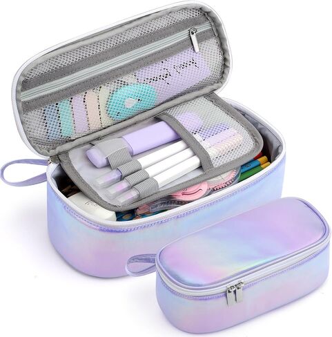 Jcocylse Large Capacity Pencil Case Portable Pencil Pouch Bag School Supplies for College Students Girls Boys Adults (Purple) in Saudi Arabia