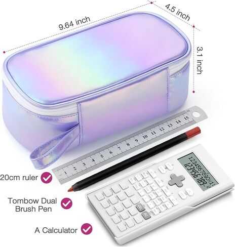 Jcocylse Large Capacity Pencil Case Portable Pencil Pouch Bag School Supplies for College Students Girls Boys Adults (Purple) in Saudi Arabia