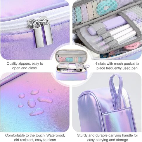 Jcocylse Large Capacity Pencil Case Portable Pencil Pouch Bag School Supplies for College Students Girls Boys Adults (Purple) in Saudi Arabia