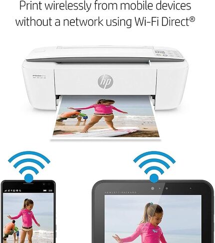 HP Deskjet 3755 Compact All -in -One Printer مع طباعة WiFi للهواتف المحمولة ، خرطوشة الحبر الفورية جاهزة - طابعة أسود/ملونة - Accent (J9V91A) (متجدد) in Saudi Arabia
