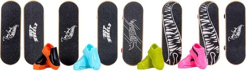 Hot Wheels Skate Rippin' Tricks Pack - 8 Fingerboards and 4 Pairs of Skateboard Shoes with Tony Hawk Inspired Designs, for Ages 5 and up, HMY19 in Saudi Arabia