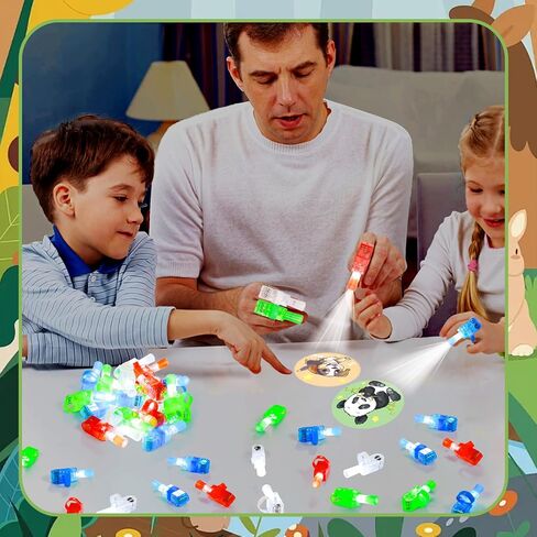 24 Pack Animal Light Up Finger Lights Party Favors for Kids, Treasure Box Goodie Bags Christmas Stocking Stuffers, Glow in The Dark Toys Bulk Classroom Prizes Party Supplies Birthday Gift in Kuwait