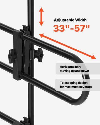 VEVOR Dog Car Barrier, Adjustable Universal-Fit Vehicle Pet Barrier for Cars, Trucks and SUVs, Easy to Install Dog Car Gate - Strong Metal Tubing Gate Divider, Keeps Pets Off Passenger Seats, Black in Saudi Arabia