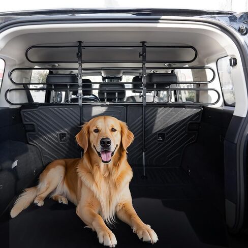VEVOR Dog Car Barrier, Adjustable Universal-Fit Vehicle Pet Barrier for Cars, Trucks and SUVs, Easy to Install Dog Car Gate - Strong Metal Tubing Gate Divider, Keeps Pets Off Passenger Seats, Black in Saudi Arabia