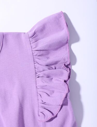 oklady Girls Clothes Solid Color Ruffle Sleeve Shirts with Tie-Dye Pants 2 Piece Set Summer Clothes for Girls 7-14 in Kuwait