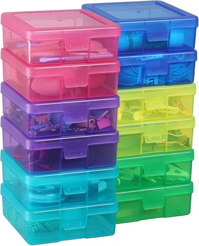 Small Plastic Storage Containers Clear Arts & Crafts Storage Boxes & Organizers Stackable Small Containers With Lids For Organizin (Set 1) in Saudi Arabia