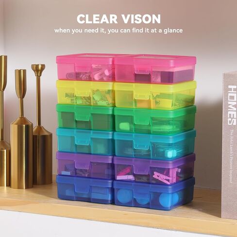 Small Plastic Storage Containers Clear Arts & Crafts Storage Boxes & Organizers Stackable Small Containers With Lids For Organizin (Set 1) in Saudi Arabia
